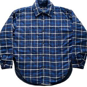 Balenciaga 2017AW Flannel Padded Oversized Shirts Jacket - Blue - Size 44